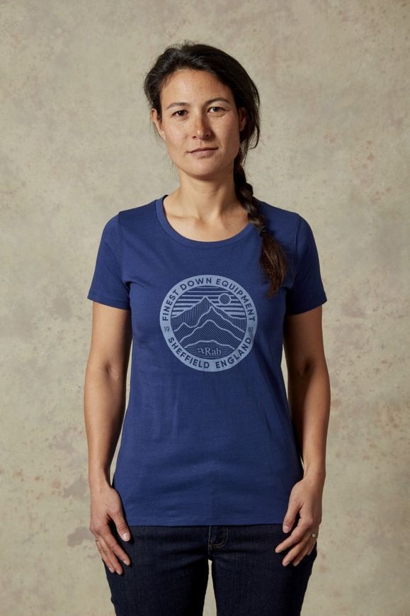 Футболка жіноча Rab Stance 3 Peaks SS Tee wmns, BLUEPRINT, 12 (821468876699)