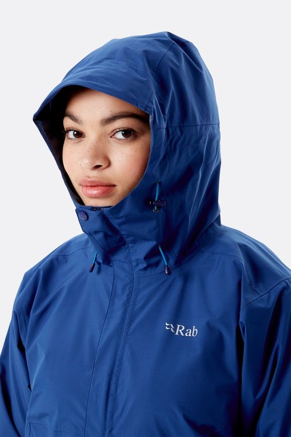 Мембранна куртка жіноча Rab Downpour Eco Jacket Wmns, NIGHTFALL BLUE, 14 (QWG-83-NB-14)