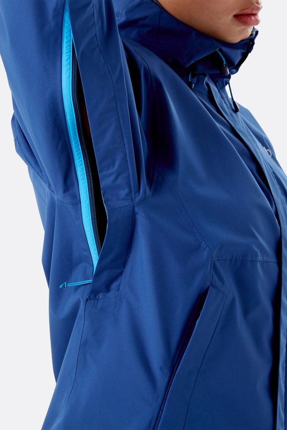 Мембранна куртка жіноча Rab Downpour Eco Jacket Wmns, NIGHTFALL BLUE, 14 (QWG-83-NB-14)