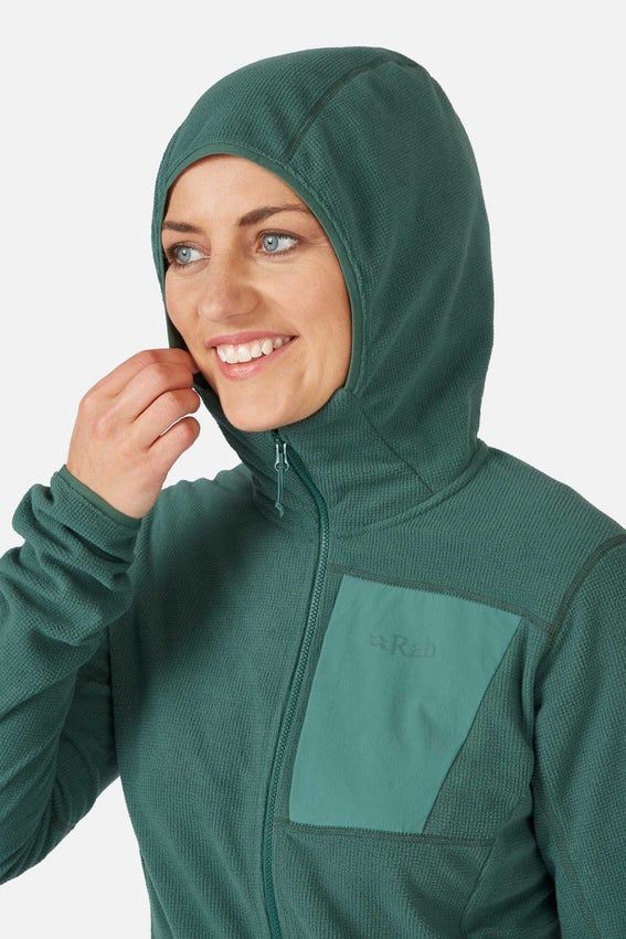 Жіноча флісова кофта Rab Tecton Hoody Wmns, Deep Ink, 8 (QFG-02-DIK-08)