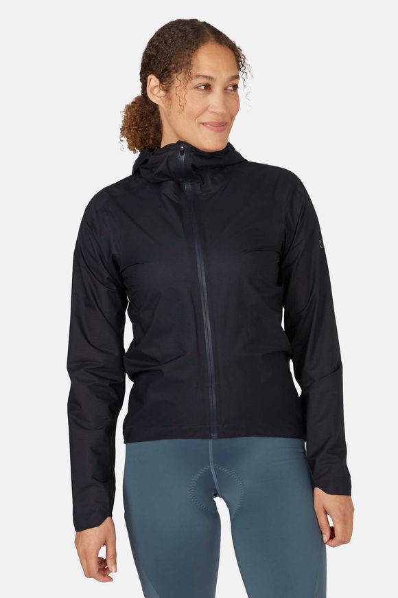 Мембранна жіноча велокуртка Rab Cinder Phantom Jacket Wmns, Ebony, 8 (QWH-68-EBN-08)